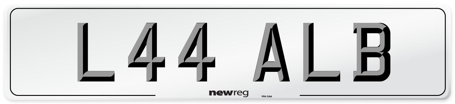 L44 ALB Number Plate from New Reg